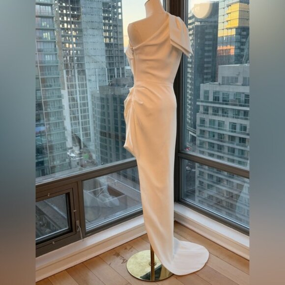 🆕 BRONX & BANCO 🧿 NWOT Stella Asymmetrical Bridal Gown, White - Sz XL / US 10 - Picture 12 of 16